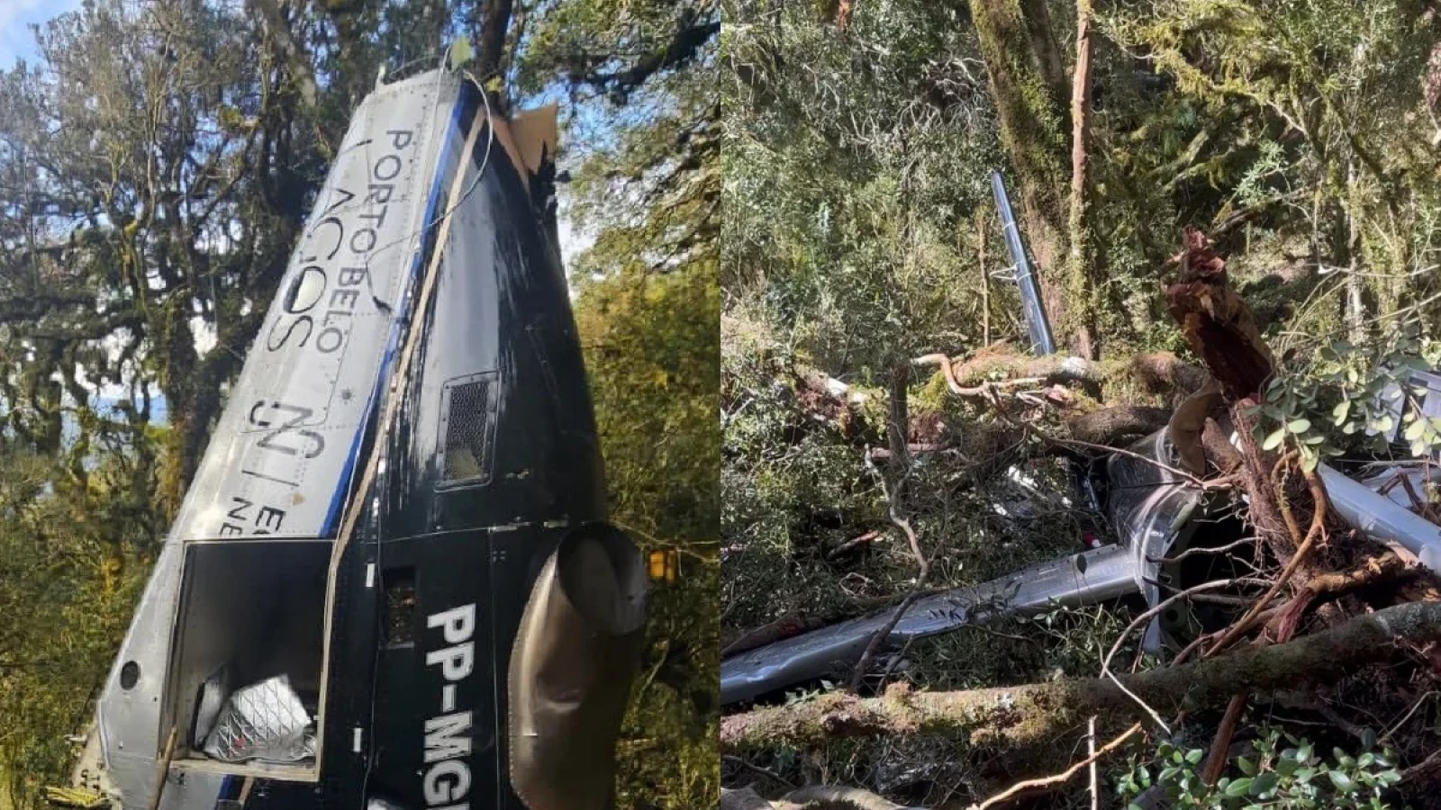 Rick Sollo: motores Rolls-Royce retirados; helicóptero segue na mata