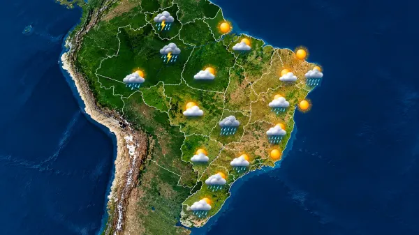 Previsão do tempo para amanhã: Palmas tem até 38°C e Porto Alegre sofre com granizo