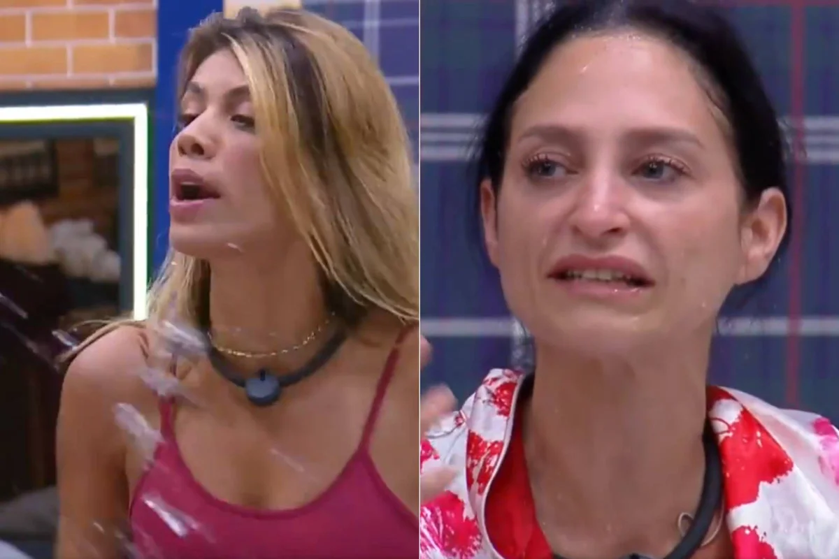 A Fazenda 18: Fran Almeida joga água no rosto de Ariela durante discussão