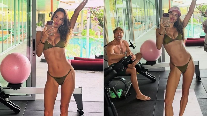 Alessandra Ambrósio posa de biquíni e revela evolução do corpo