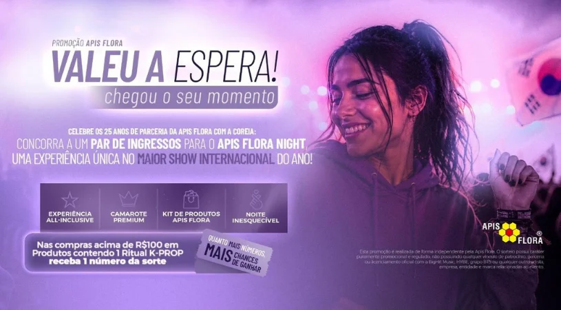 Apis Flora lança K-PROP e sorteia camarote VIP do BTS