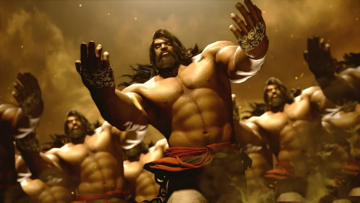 Arjun em Street Fighter 6: lutador pesado com golpes que seguem causando dano