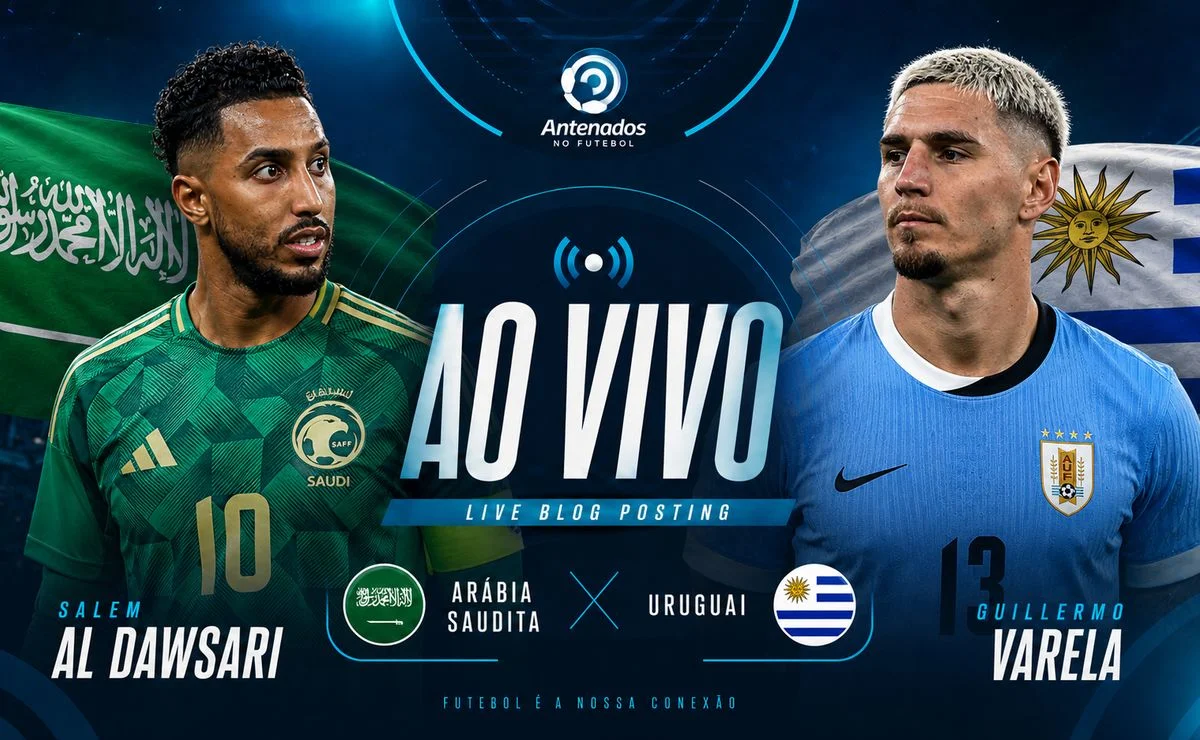 Arrascaeta fora: minuto a minuto de Arábia Saudita x Uruguai