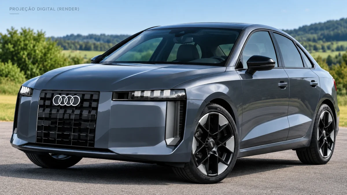 Audi A3: frente com visual esportivo e painel mais analógico