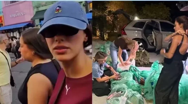 Bruna Biancardi: vai disfarçada à 25 de Março em compras