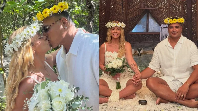 Carla Perez celebra 25 anos de casamento com Xanddy em cerimônia na natureza