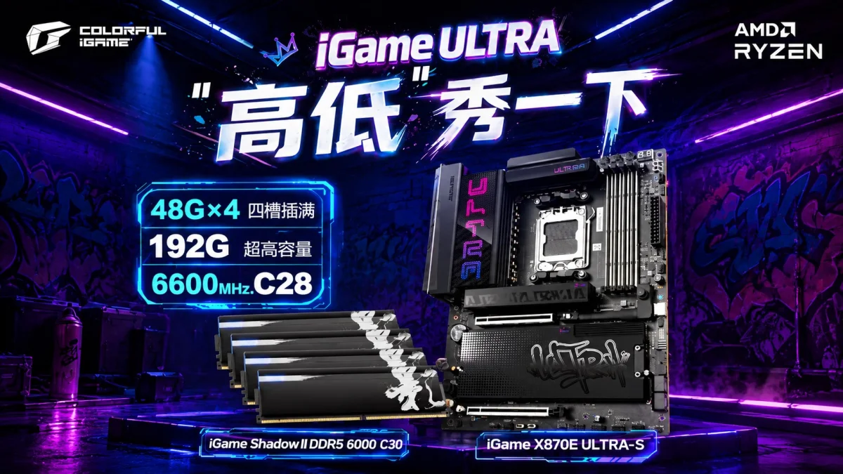 Colorful atinge 6600 MT/s com kit DDR5 de 192 GB a CL28
