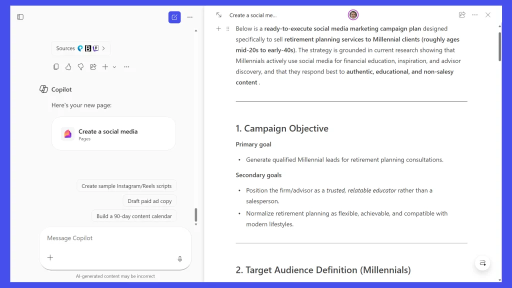 Copilot Pages: transforme respostas do Copilot em páginas editáveis