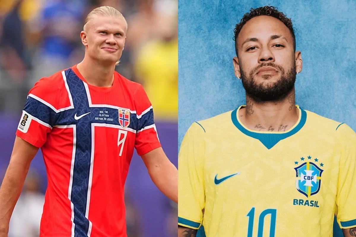 Erling Haaland 87% de aprovação; Neymar quase dividido nas redes