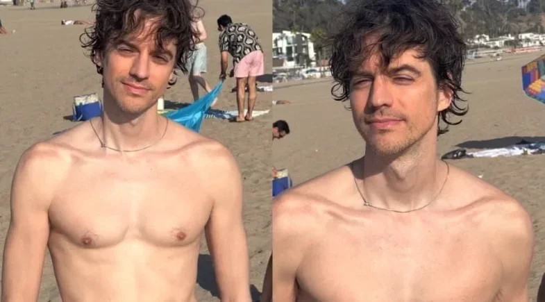 Fernando Grostein exibe físico em dia de praia em Los Angeles