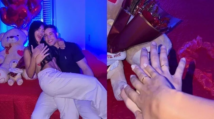 Flay assume namoro com Samuel Lima e publica fotos com alianças