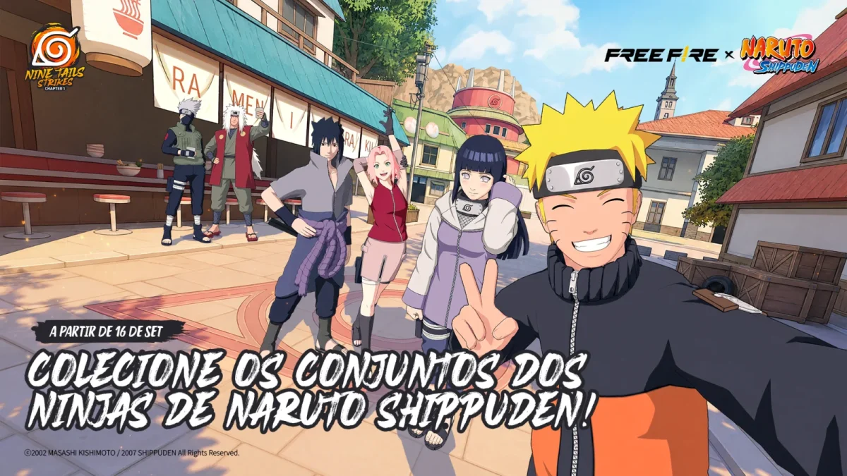 Free Fire: consiga Hinata ou Jiraiya grátis na colaboração com Naruto
