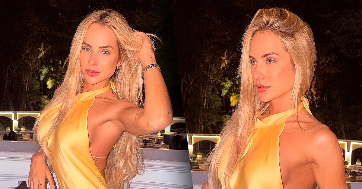 Gabi Martins: costas à mostra em vestido amarelo que chamou atenção em SP