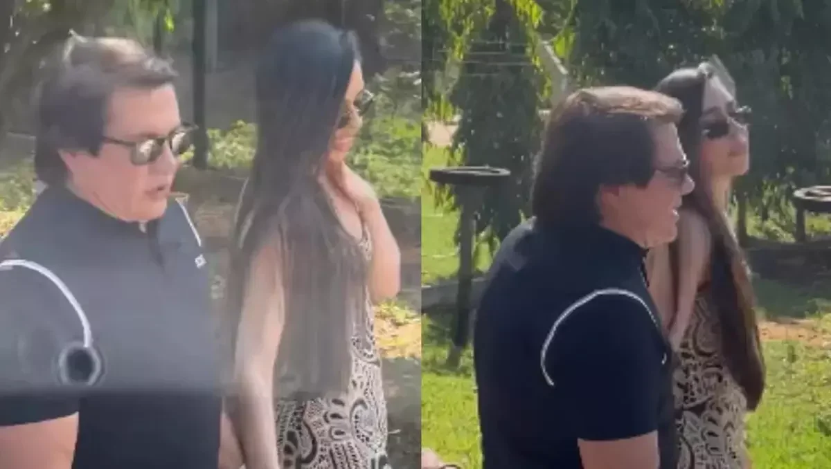Giovani aparece de mãos dadas com Flávia após acusações da esposa