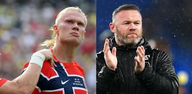 Haaland provoca Rooney após promessa de remar no Mersey