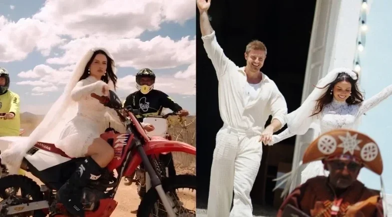 Juliette encena perseguição de motos em pré-wedding transformado em curta