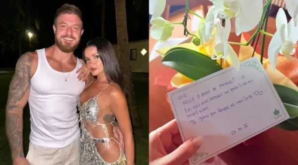 Juliette recebe buquê e cartão do noivo antes do casamento