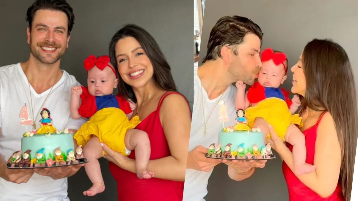 Laís Caldas celebra 4 meses da filha Alice com tema 'Branca de Neve'
