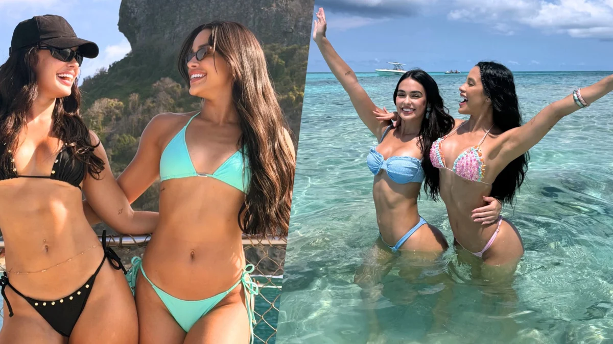 Larissa expõe cliques de biquíni e celebra Eva: 'Amo ter você'
