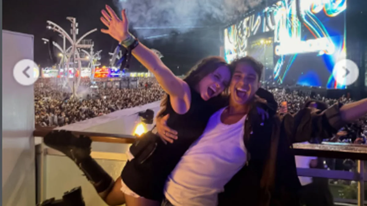 Larissa Manoela curte Rock in Rio ao lado de André Luiz