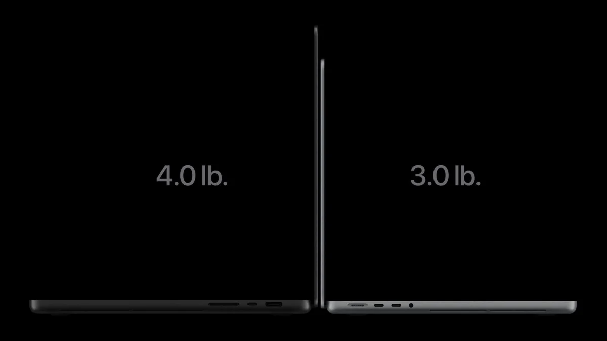 MacBook Pro OLED fica meio quilo mais leve que o mini‑LED