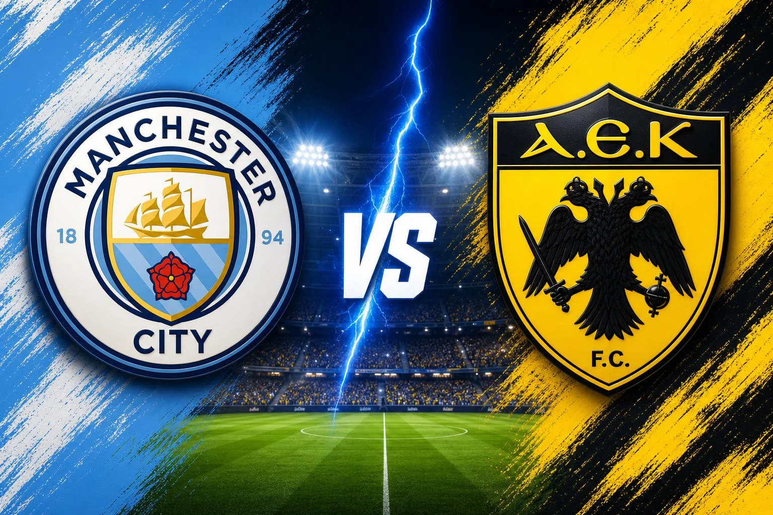 Manchester City x AEK Athens FC ao vivo — UEFA Champions League