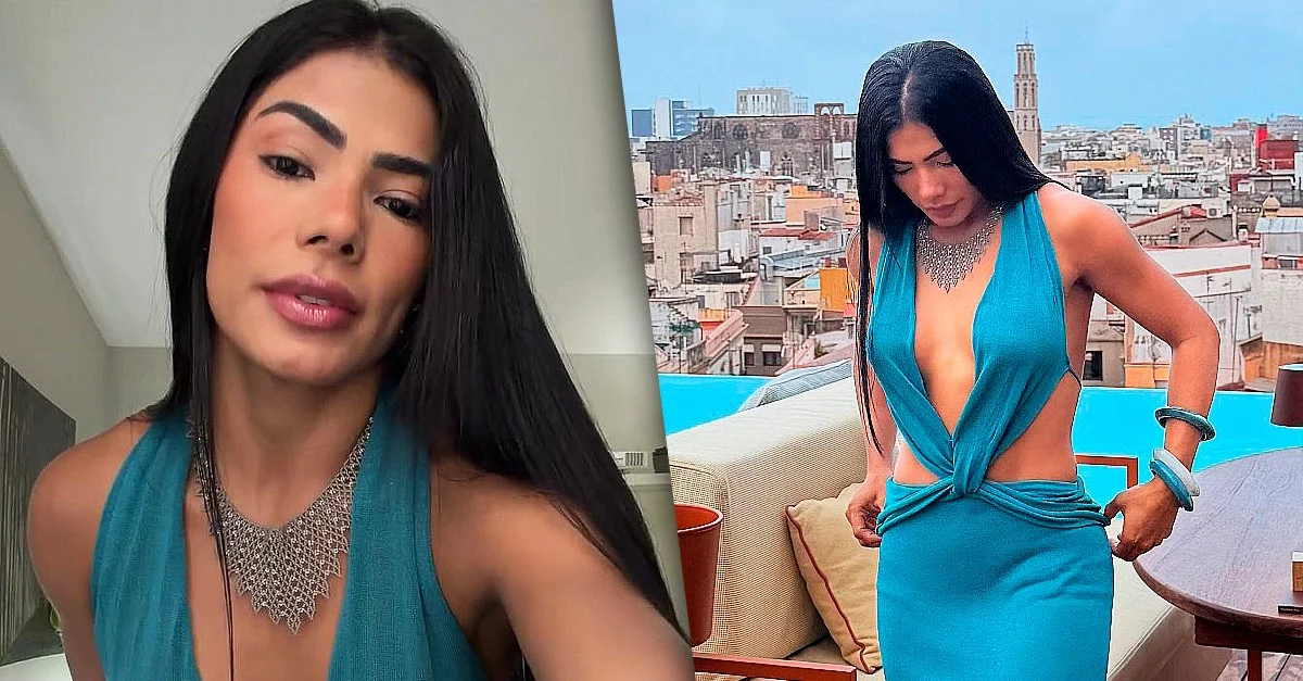 Marciele exibe vestido com decote profundo em despedida em Barcelona
