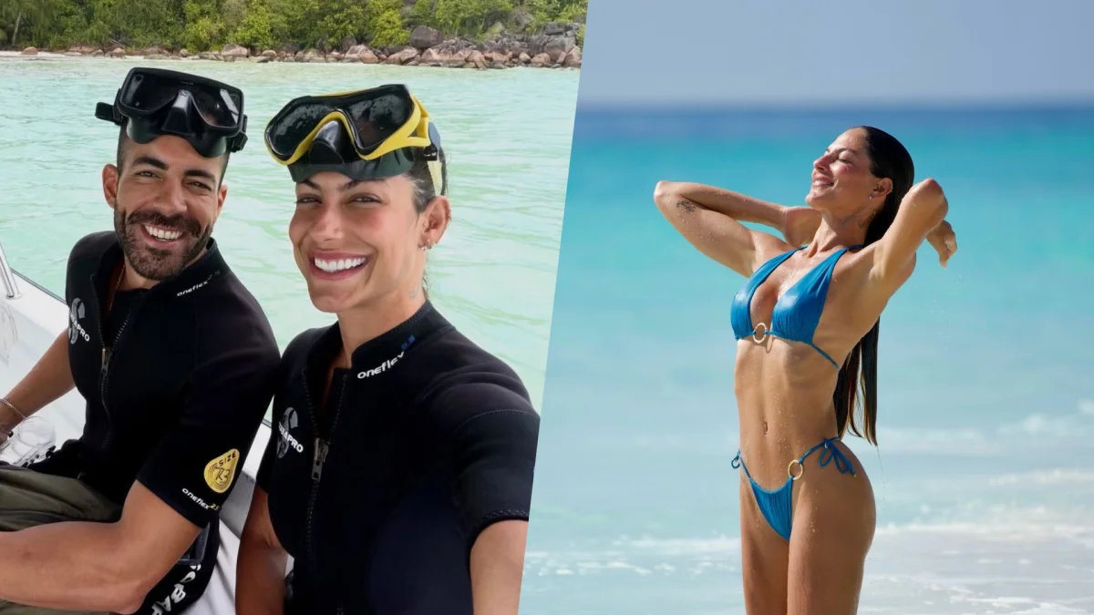 Mari Gonzalez mergulha de cilindro nas Ilhas Seychelles