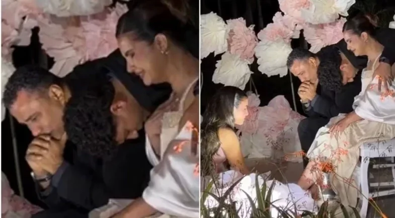 Maria Catherine lava os pés dos pais na debutante e viraliza