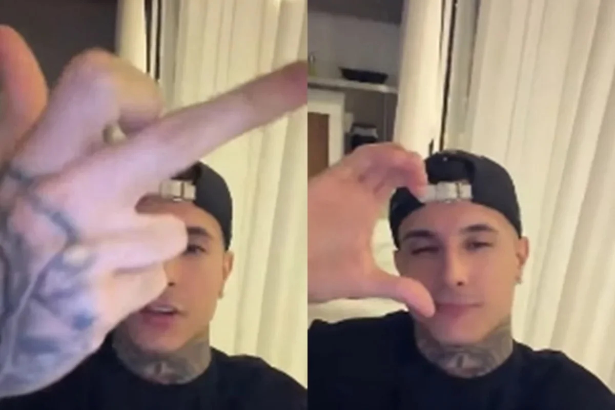 MC Paiva mostra dedo médio e reafirma amor por Soso Careca