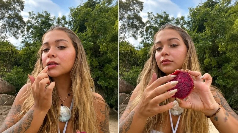 Mel Breia usa pitaya como maquiagem e desafia mercado