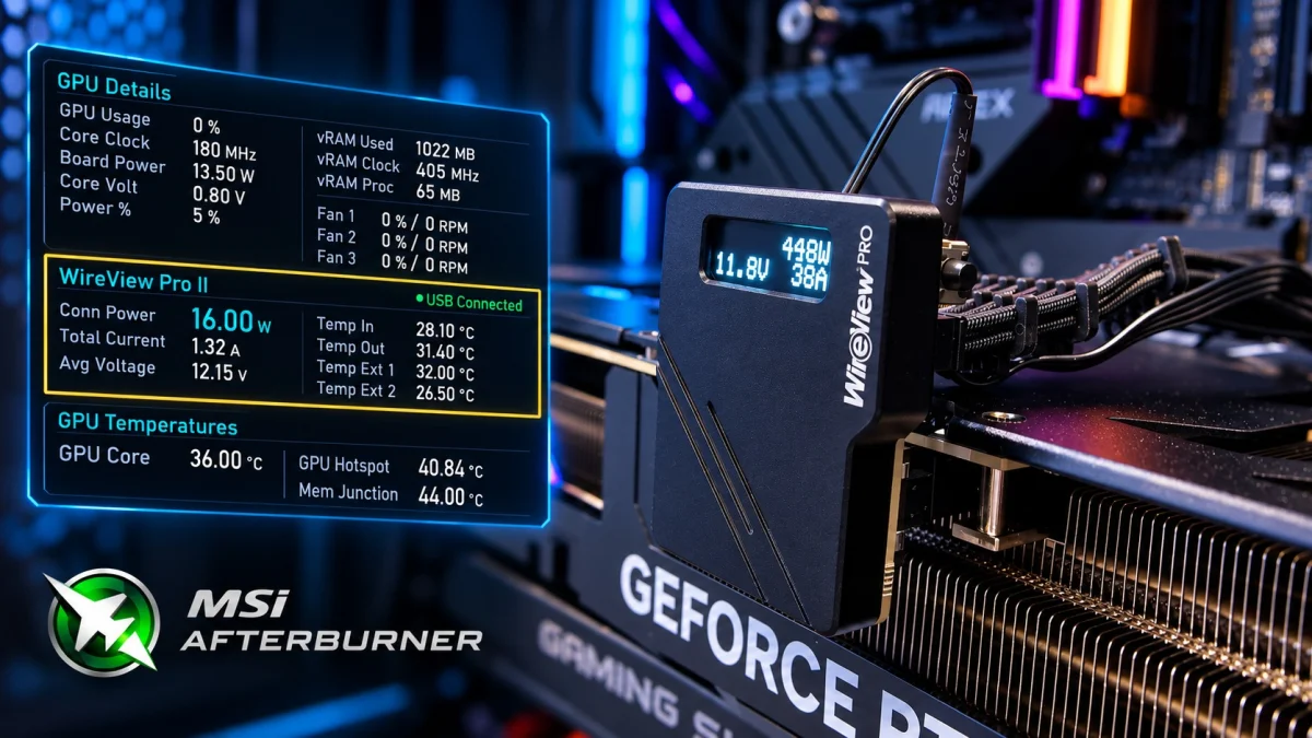 MSI Afterburner: plugin mostra 28 sensores do WireView Pro II