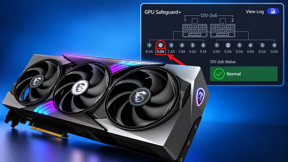MSI Safeguard+ detecta pino sem corrente em RTX 5090