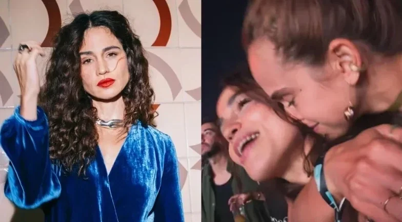 Nanda Costa recebe beijos de Emilie Rey e aumenta rumores