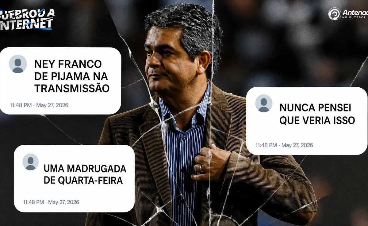Ney Franco de pijama na transmissão vira meme global
