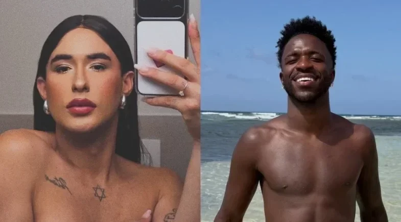 Nina Hoffmann mostra suposta curtida e emoji de Vini Jr.