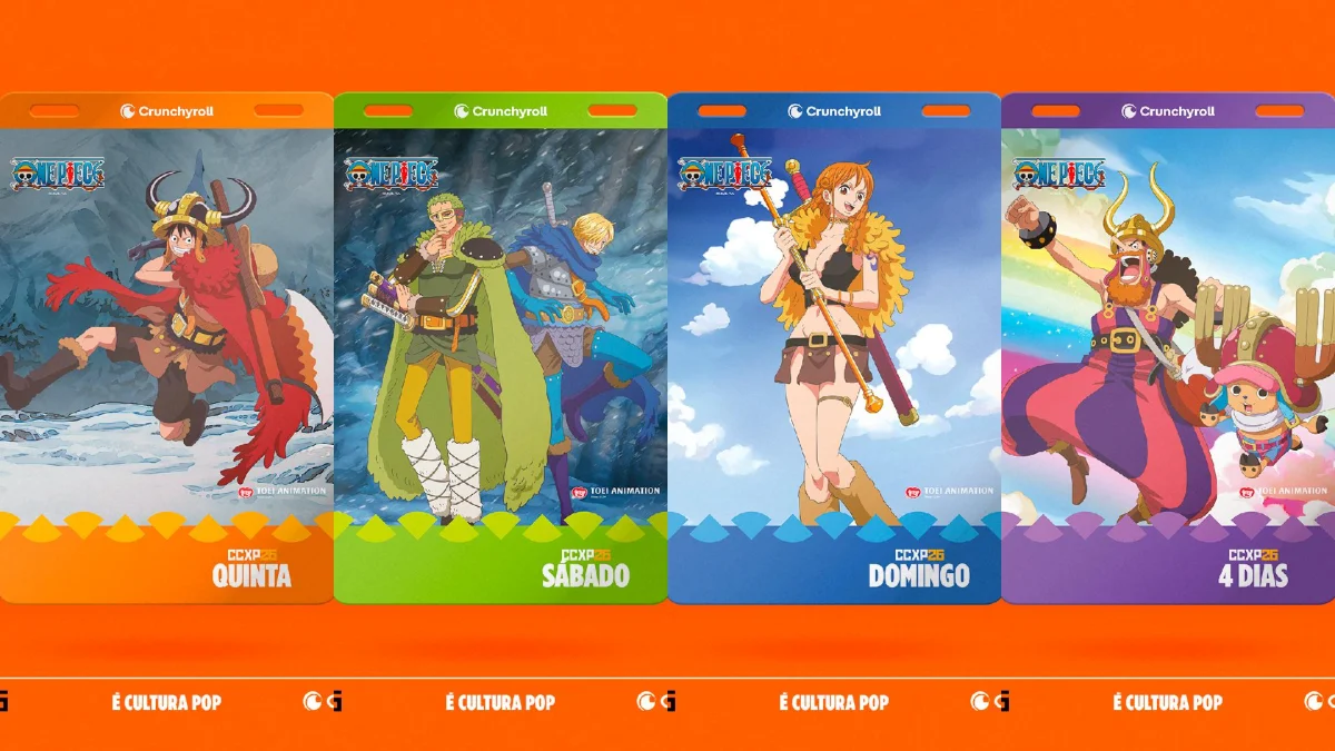 One Piece: credenciais da CCXP26 com artes oficiais da Toei 06/12/2026
