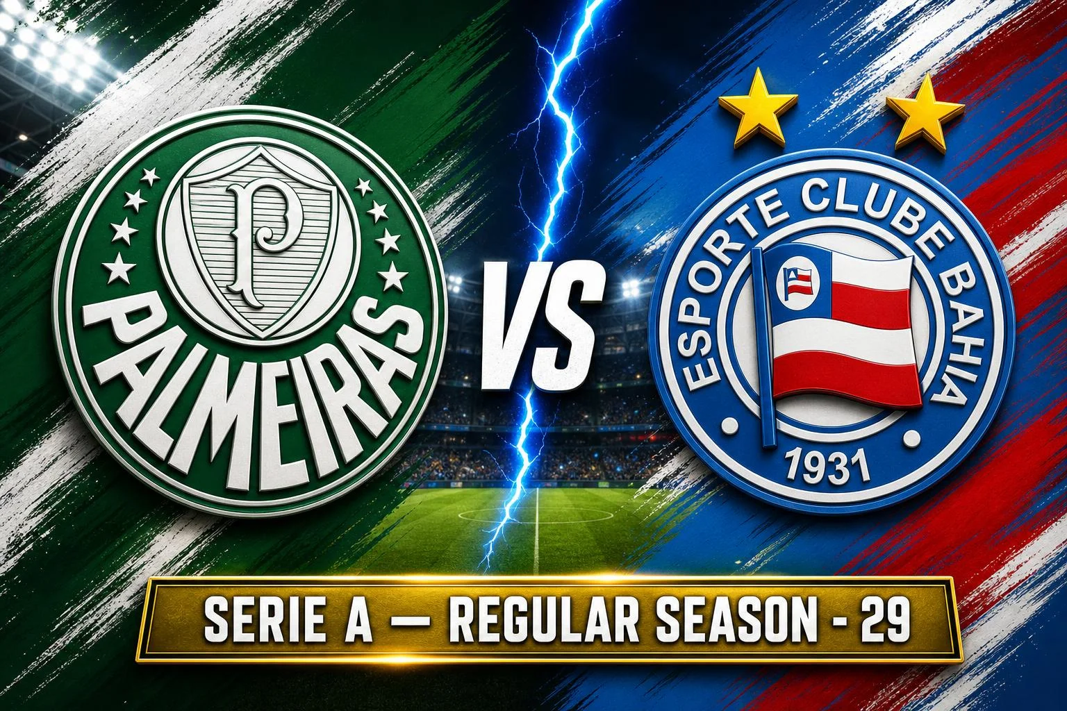 Palmeiras e Bahia entram em campo pela Serie A, na 29ª rodada da temporada