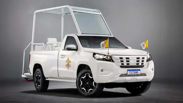 Papa Leão XIV usa Fiat Titano exclusivo no Uruguai