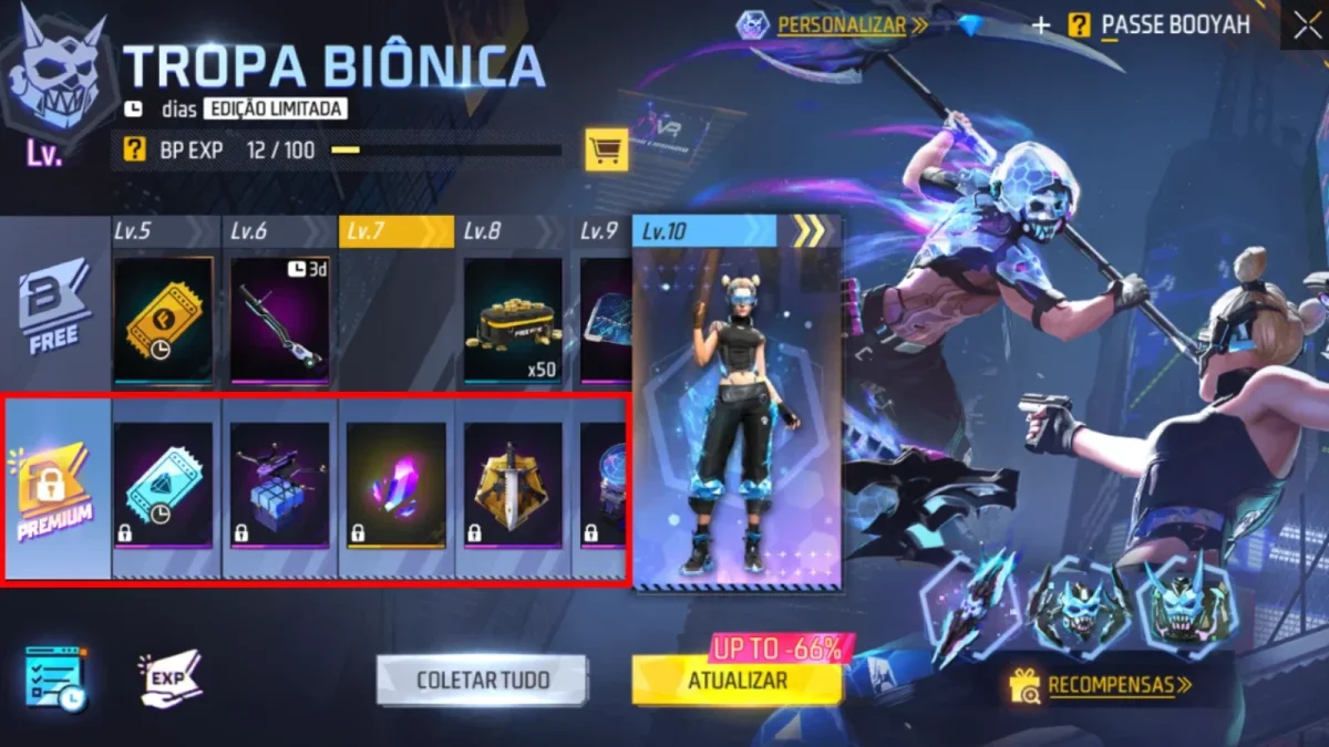 Passe Booyah: Premium Plus custa R$ 18,99 a mais que o Premium