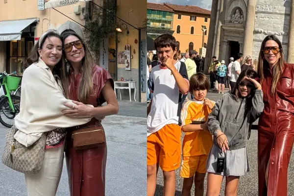 Patrícia Abravanel: fotos da família na Torre de Pisa em viagem à Itália