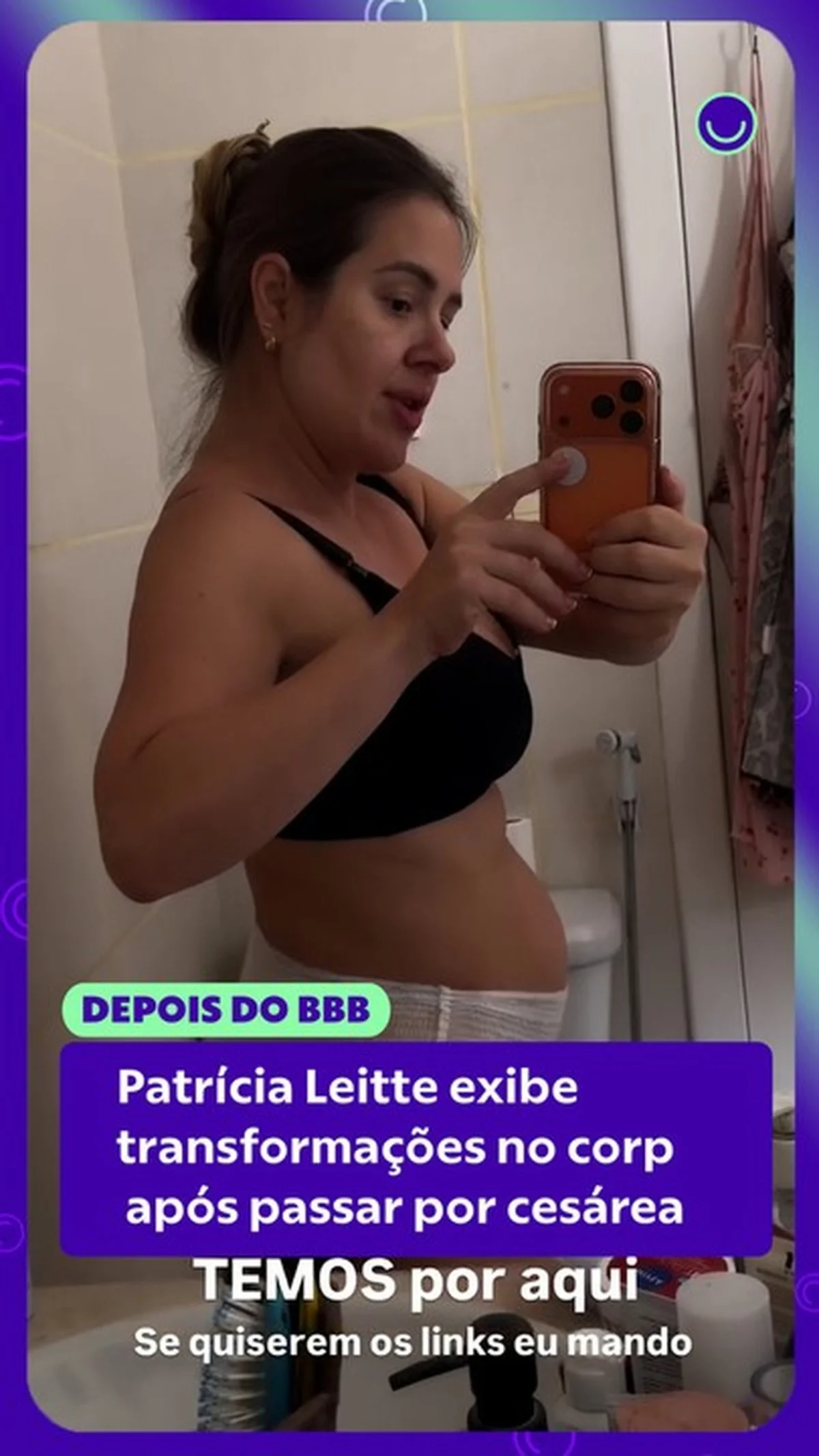Patrícia Leitte mostra barriguinha dez dias após cesárea
