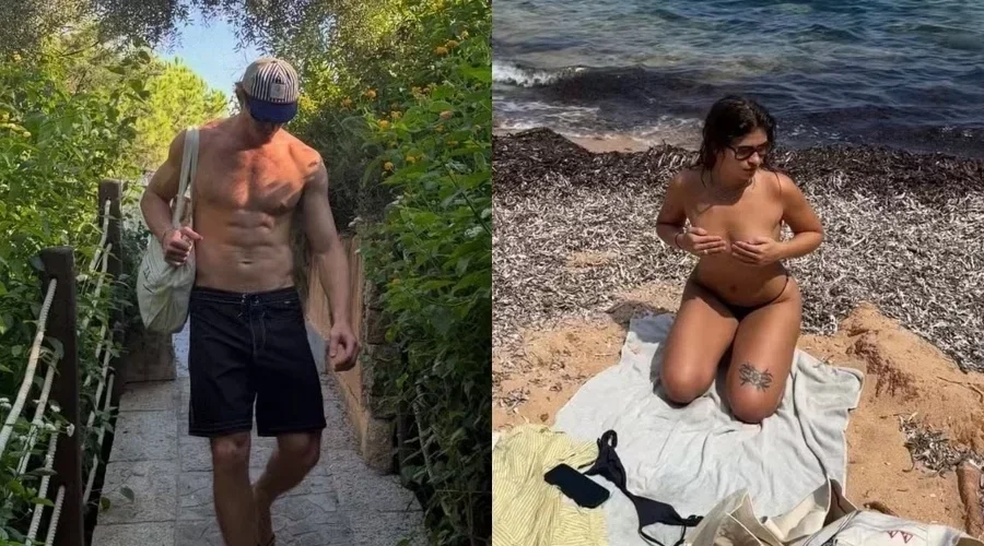 Pedro Novaes: namorada aparece de topless na Sardenha