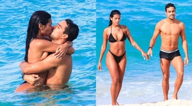 Pocah: beijão na Barra da Tijuca marca passeio com Arthur Pelagio