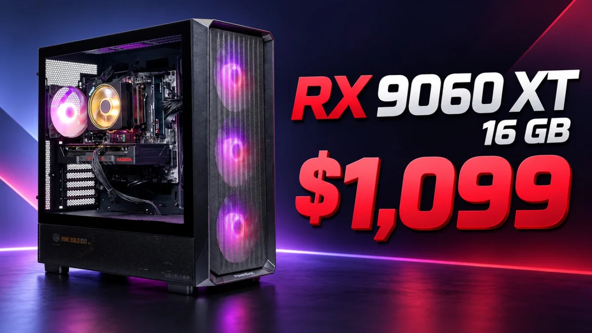 PowerSpec G538: PC com Ryzen 5 7500X3D e RX 9060 XT por $1.099
