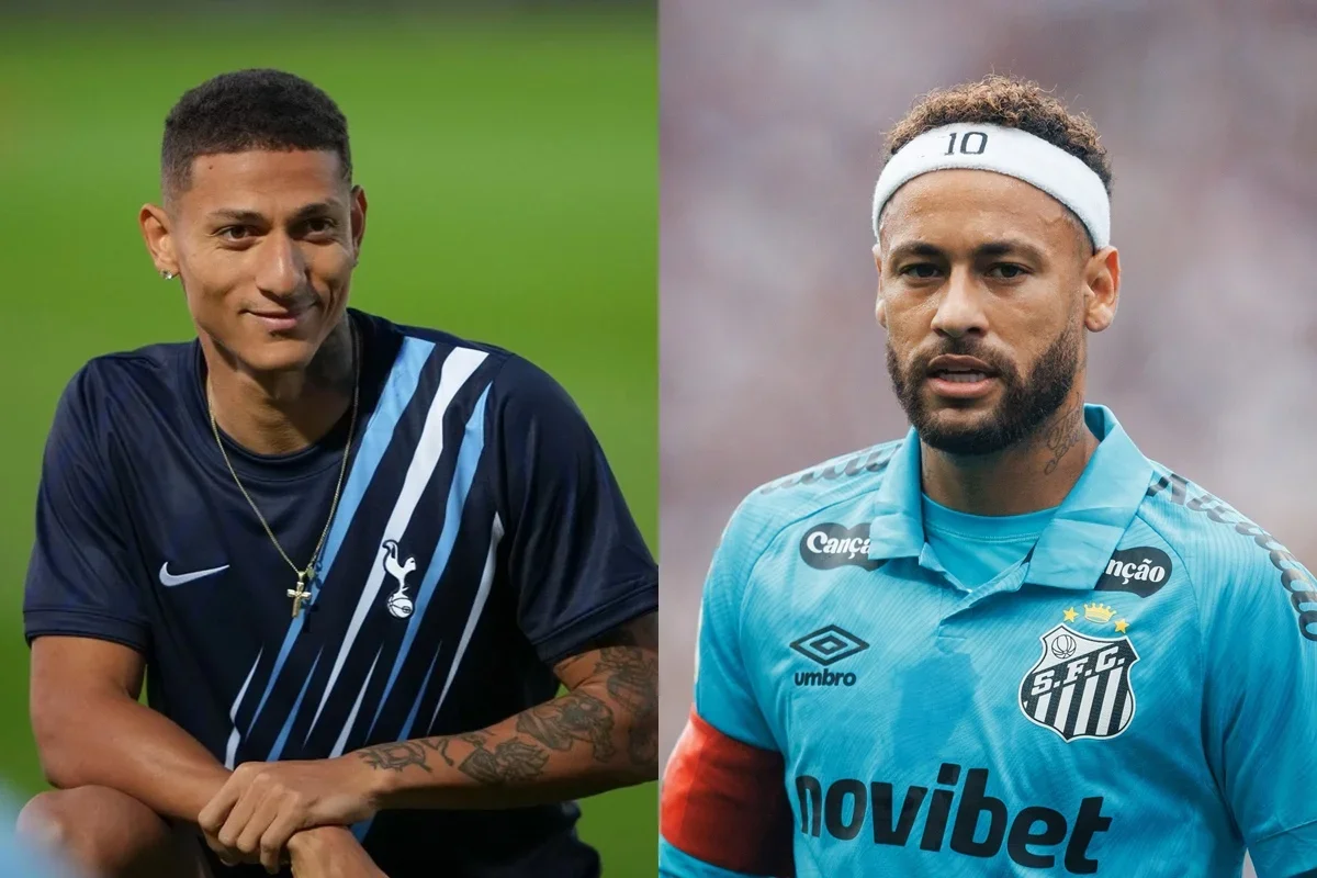 Richarlison tem tatuagem com rosto de Neymar nas costas