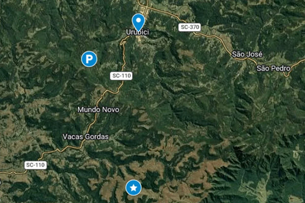 Rick: mapa mostra últimos sinais do helicóptero e do celular em Urubici