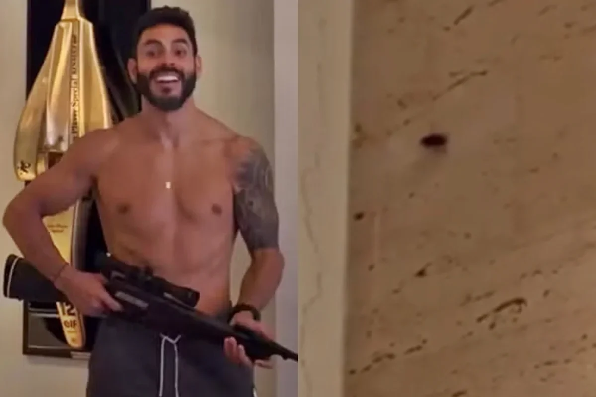 Rodolffo usa fuzil de pressão para matar barata na sala