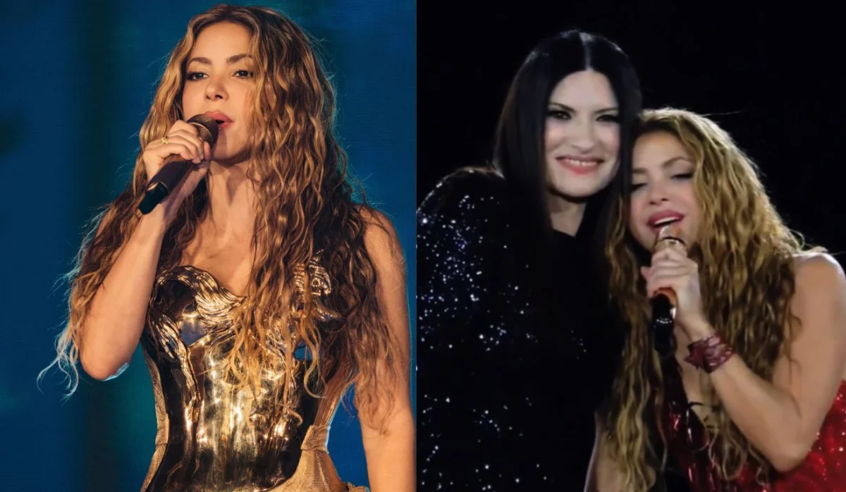 Shakira recebe Laura Pausini e canta "Antología" na estreia em Madri