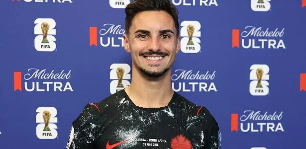 Stephen Eustaquio: gol aos 46 min que levou o Canadá às oitavas
